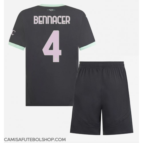 Camisa de time de futebol AC Milan Ismael Bennacer #4 Replicas 3º Equipamento Infantil 2024-25 Manga Curta (+ Calças curtas)